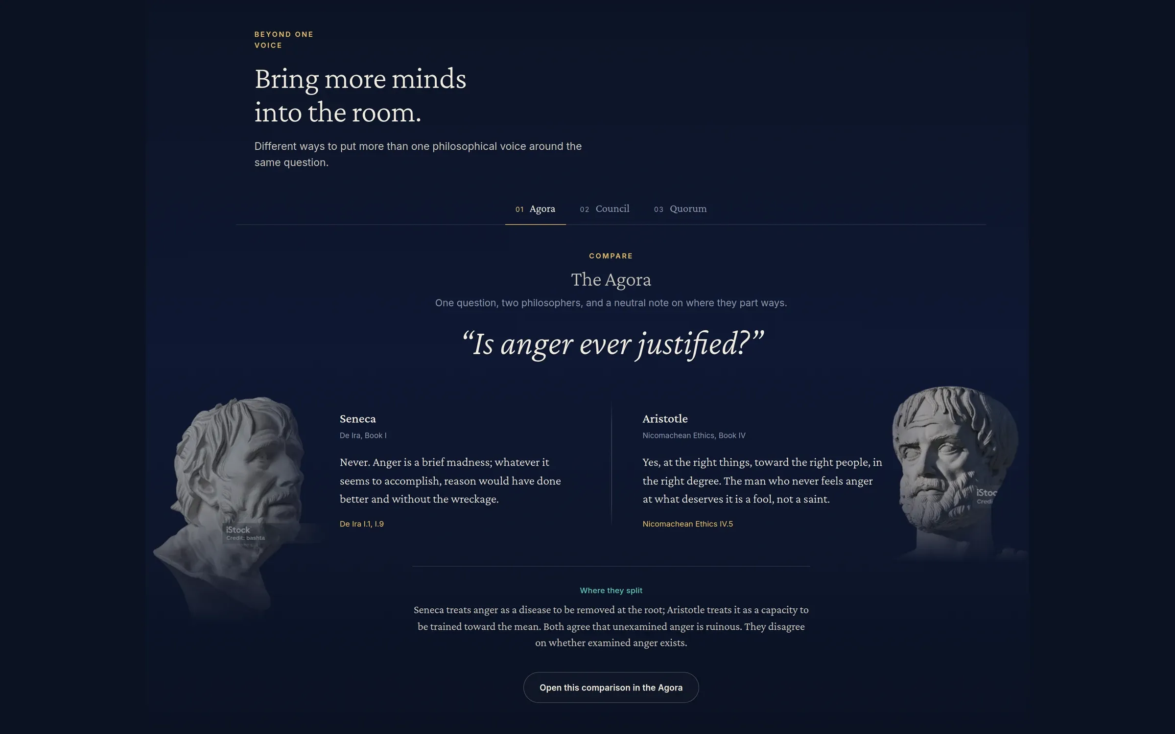The Agora: two philosophers, one question, and a note on where they part ways